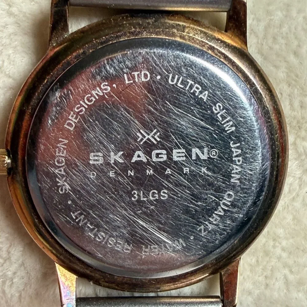 Skagen Denmark Ultra Slim 3LGS Quartz Watch White Dial Mesh Band AS IS NR